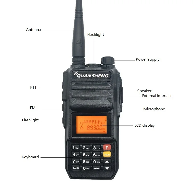 10 Вт 4000 мАч Quansheng TG-UV2 PLUS портативная рация HF трансивер VHF UHF Ham Радио Comunicador 5 диапазонов полицейский 350-390 МГц tg uv2