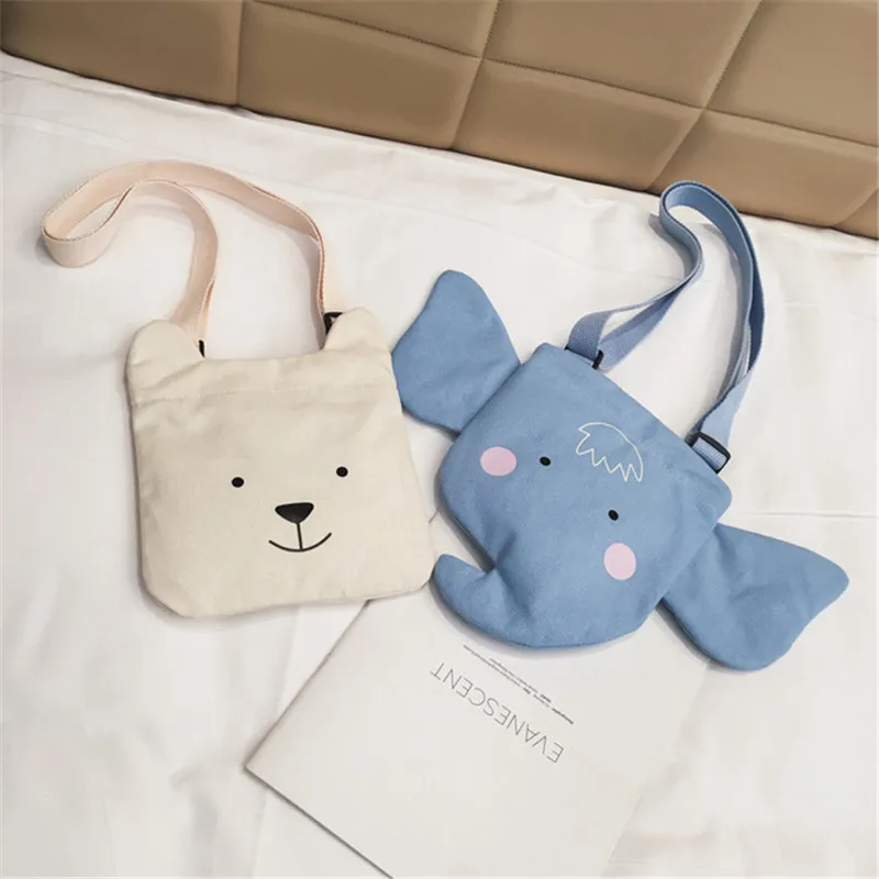 

Girls Mini Small Crossbody Bags Children Canvas Shoulder Bag Simple Cartoon Coin Bag Cute Animal Pattern Design Cut Phone Pack