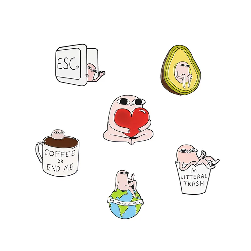 Модная креативная брошь в виде мультяшного клоуна авокадо на кофейную чашку