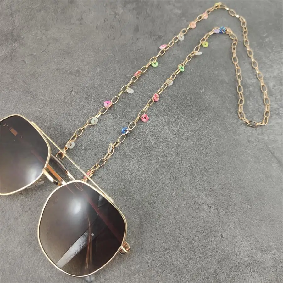 

Lanyard Strap Sunglasses Golden Chain Holder Women Colorful Fashion Mask Holder Reading Glasses Hanging Chain Neck Dropshipping