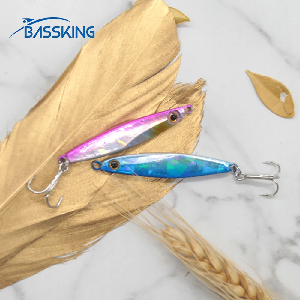 

BASSKING 4Pcs Metal Spoon Hard Fishing Lure Metal Bait 70mm 10g Artificial Baits Spoon Sequins Peche Pesca Wobbler