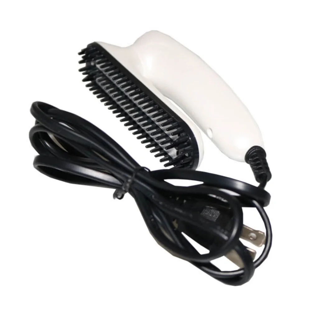 

1PC Beard Straightener Multifunctional Electric Foldable Rotation Straightening Comb for Men with Plug