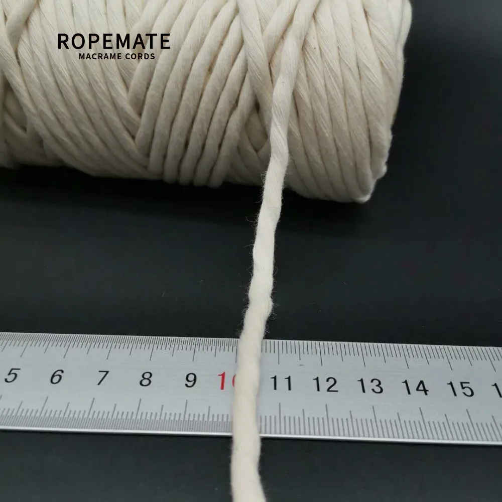 ROPEMATE веревка из органического хлопка 6 мм-1 одинарная прядь-натуральная | Дом и сад