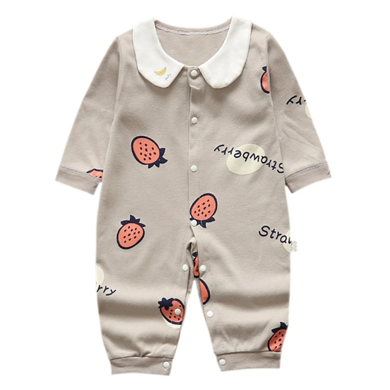 

TYLovely Newborn Baby Boys Girls Romper Floral Print Long Sleeve Autumn Winter Cotton Outfits Kids Jumpsuit Toddler Clothing