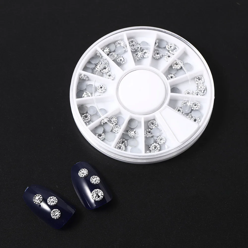

4mm Silver Color 3D Shiny Flower Crown Nail Accessories Wheel Nail Art Tips Jewelry Nail Designs High Quality Acrylic Charms DIY