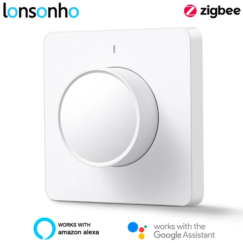 Lonsonho Zigbee Смарт роторный диммер переключатель EU Tuya Smart Home совместимый ZHA Zigbee2MQTT deCONZ Tasmota Alexa Google Home - изображение