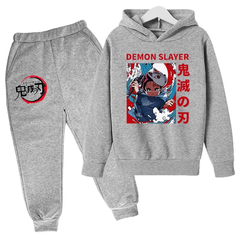 

3-14 Year Old Oversized Ghost Blade Hoodies Sweatshirt boy/girl Demon Slayer Hoodie Children Creative Polluvers Casual Full suit