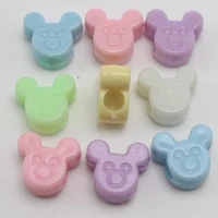 100 mixed pastel color acrylic mouse face pony bead 13x12mm for kids kandi craft