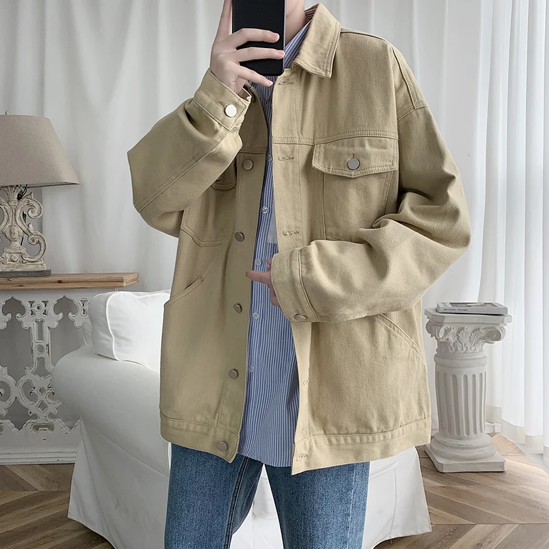 

Pop Nice Men Denim Jacket Streetwear Hip Hop Men's Jean Jackets Male Windbreaker Overalls Bomber Outerwear Spring Autumn Vogue