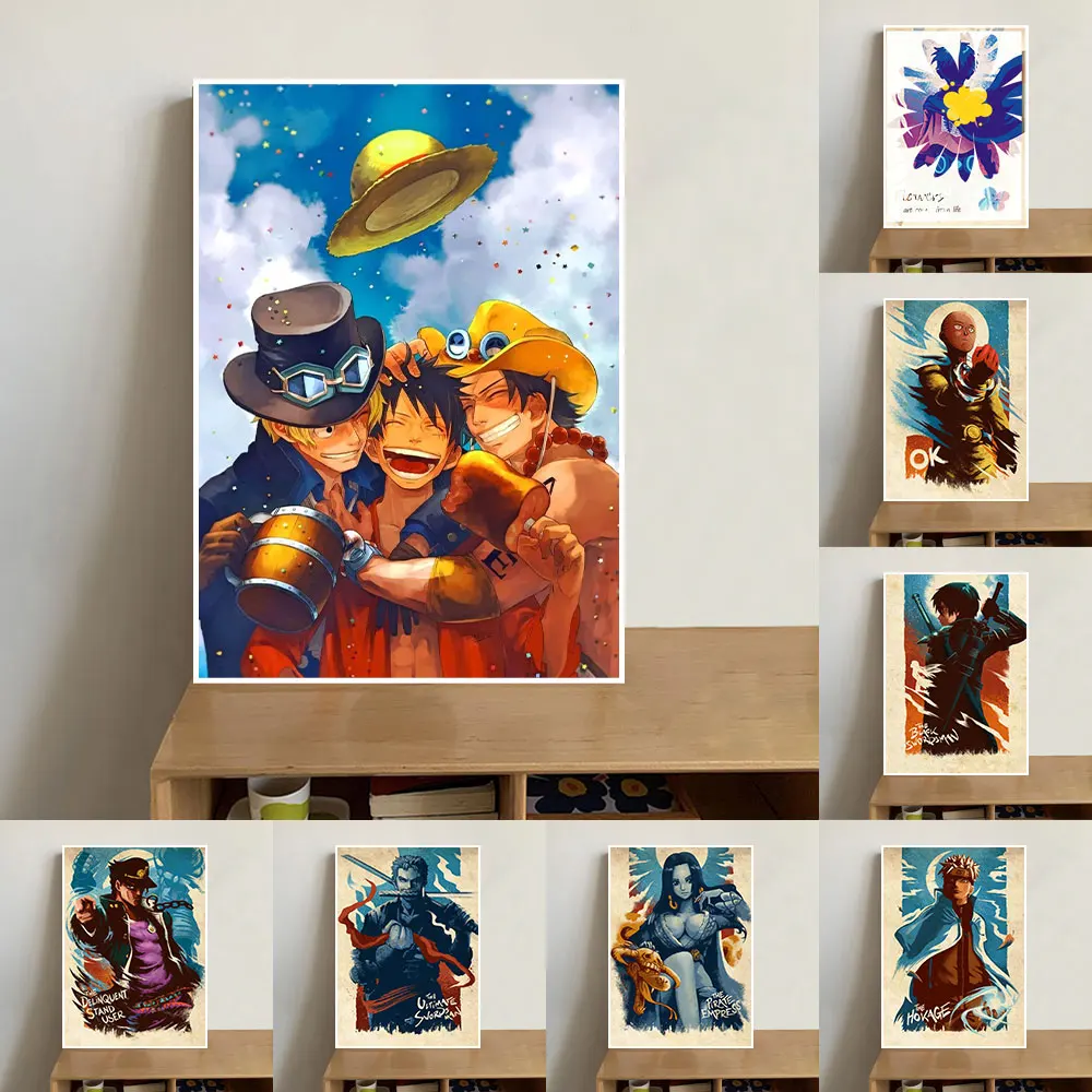 

One Piece Dragon Ball Z Naruto Anime Poster Wall Art Decoration Canvas Painting Home Decor For Living Room Kids Room Frameles