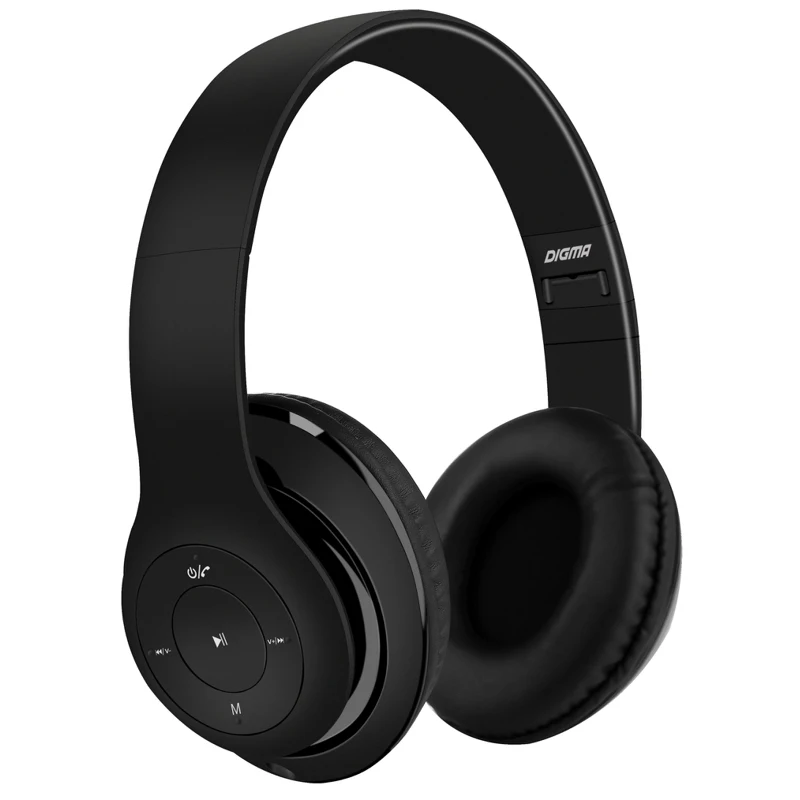 Наушники с микрофоном DIGMA BT-14 Bluetooth черный | Электроника