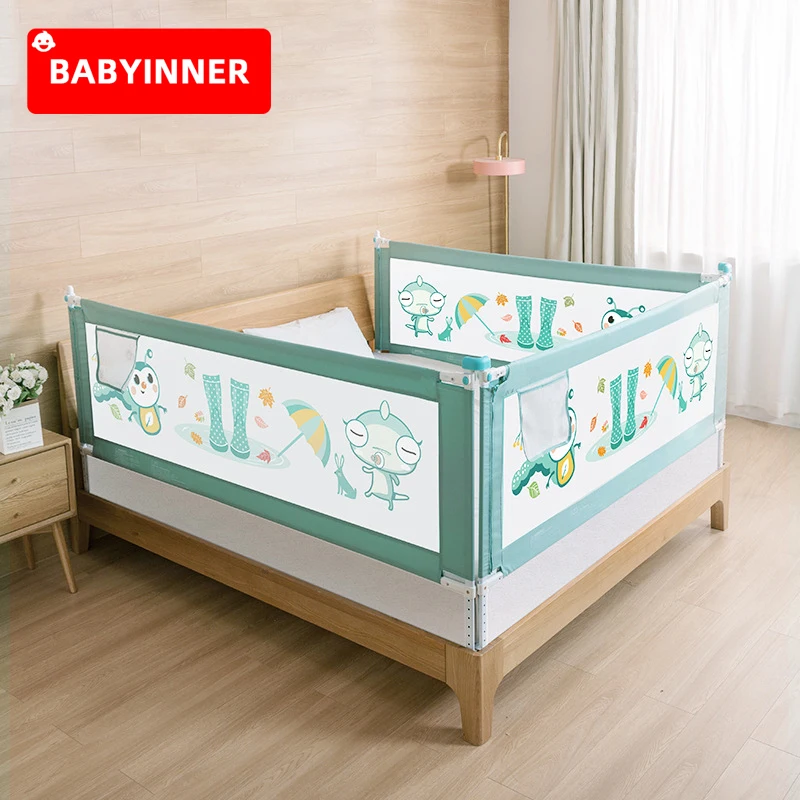 

Babyinner Baby Bed Fence 10 Adjustable Newborns Playpen Anti Falling Safety Gate Babies Rail for Toddlers Foldable Crib Barrier