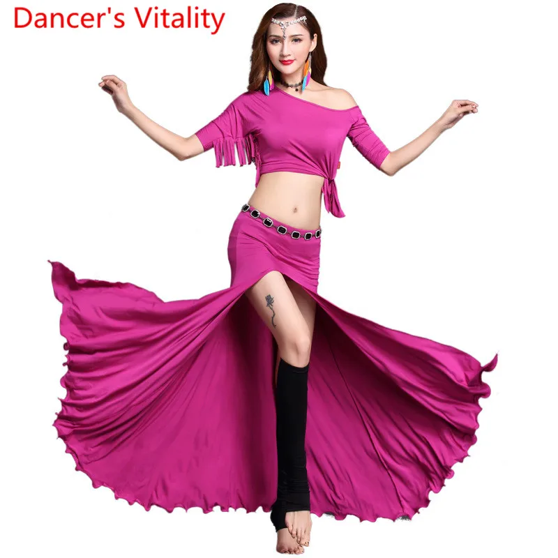 Женский костюм для танца живота длинная юбка из модала с разрезом восточных