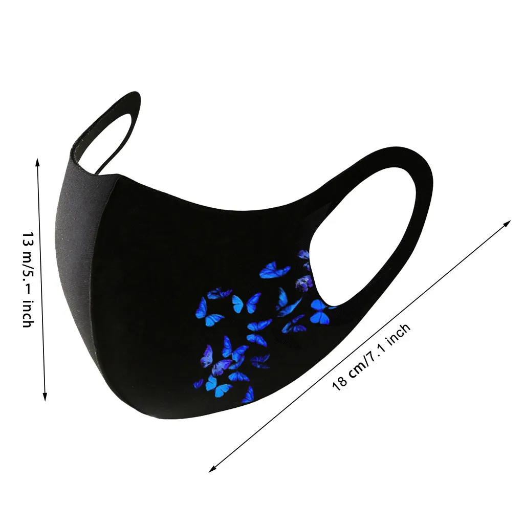 

Cotton mascarilla Mouth Masks Washable Butterfly Printed Face Mask Mouth Caps Protective Mouth Mask Reuseable Woman Mask D09