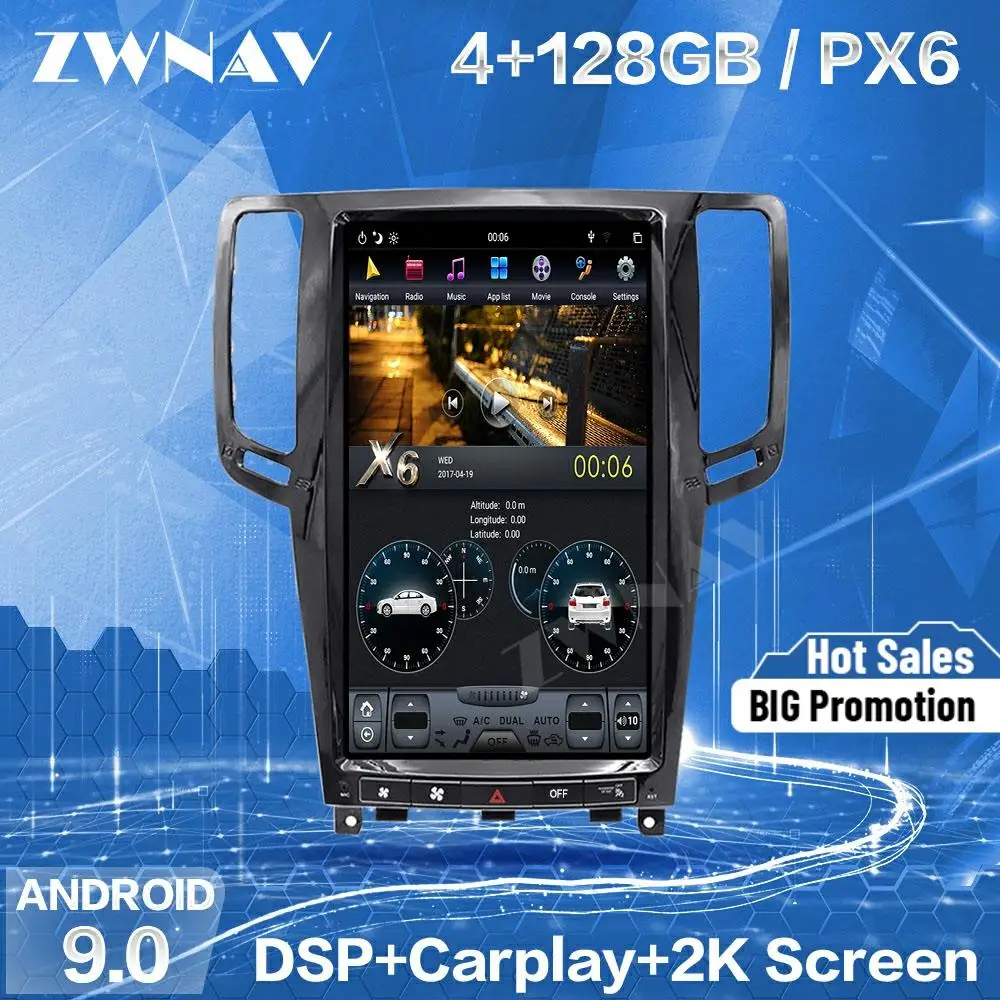 

128GB Tesla Screen Carplay For Infiniti G25 G37 2007 2008 2009 2010 2011 2012 2013 Android Unit Auto Audio Stereo Radio Recorder