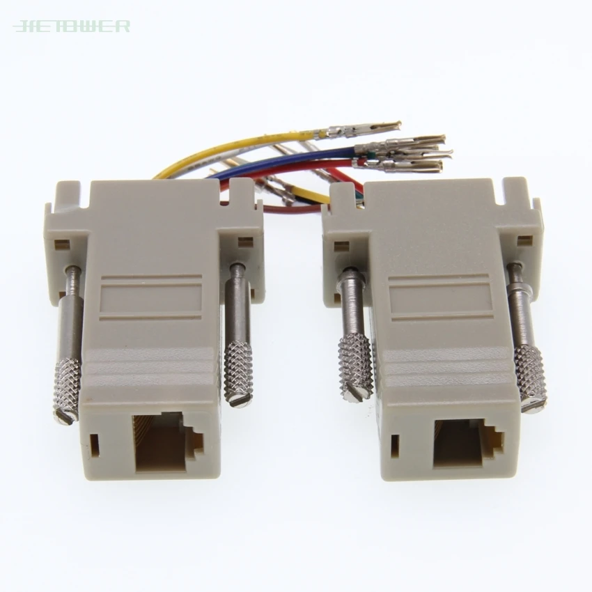 

50 шт./лот DB9 женский RJ12 RJ45 женский DB9 для RJ45 DB9 для RJ12 адаптер для подключения к компьютеру и 9-контактный разъем серийное оборудование