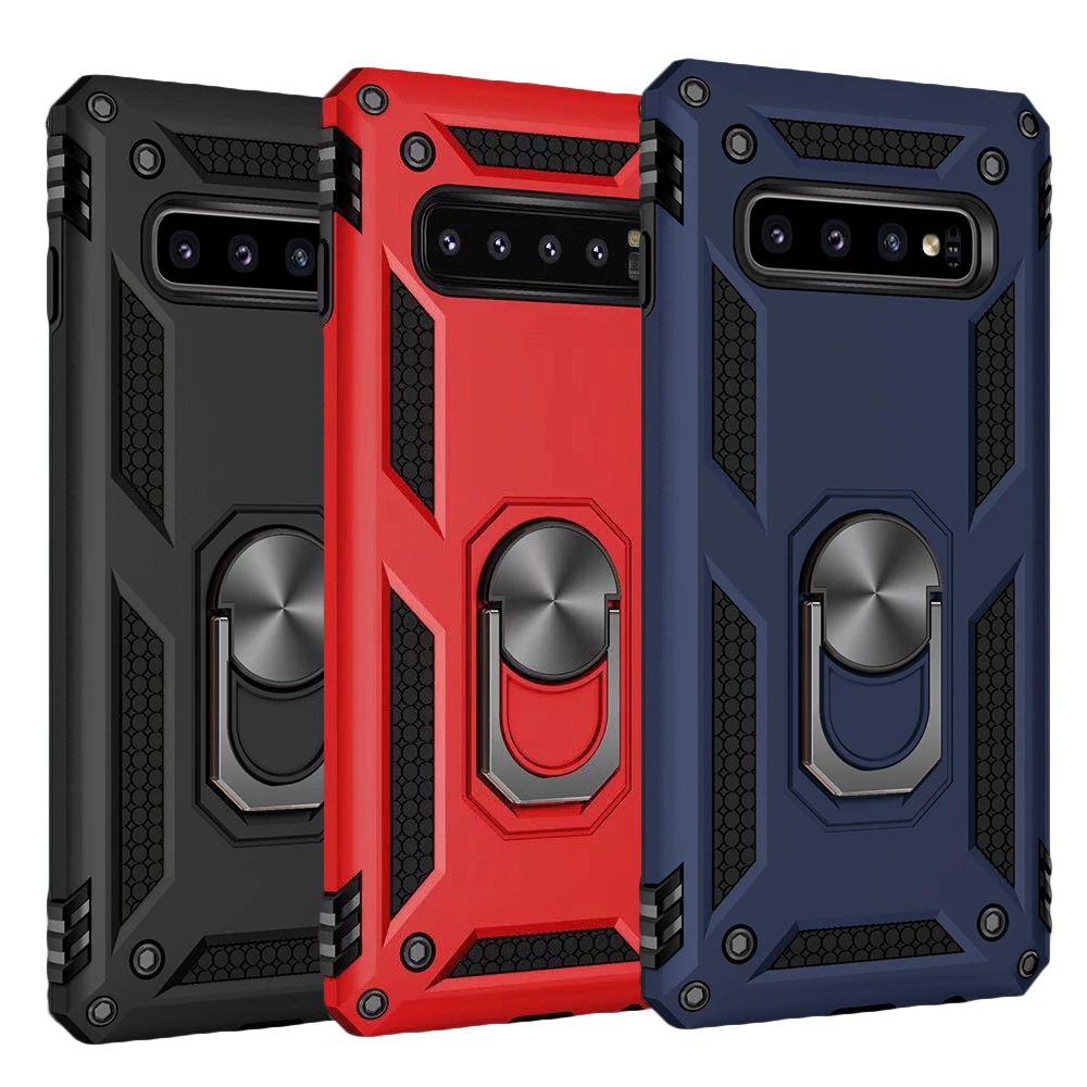 

Armor Shockproof Phone Cover For Samsung Galaxy A6 A7 A8 A9 2018 Lite S10 S9 S8 S7 Note 8 9 10 20 Plus With Holder Stand Case