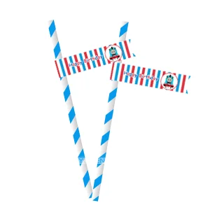 straw 10pcs Парти Томас на день рождения настраиваемый Набор Люкс вечерние одноразовые детские тематические вечерние украшения - Цвет: straw 10pcs