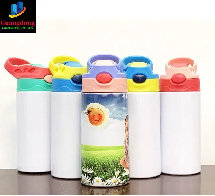 

Wholesale 12oz Sublimation Kids Bottle Skinny Tumbler Blank Stainless Steel Double Wall Vacuum Insulated Sippy Cups Water Bottle