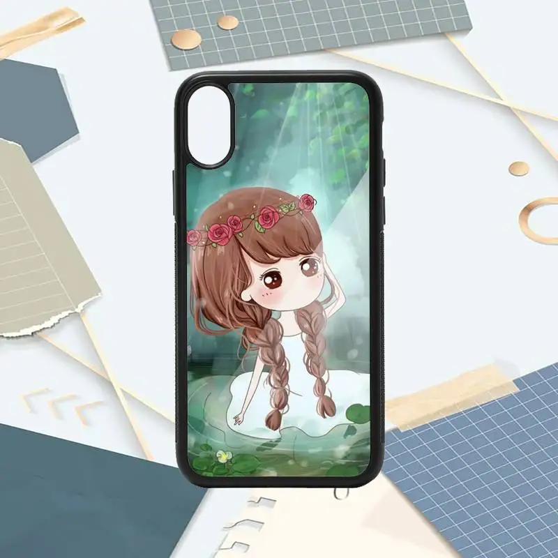 

Cartoon cute girl Phone Case PC for iPhone 11 12 pro XS MAX 8 7 6 6S Plus X 5S SE 2020 XR
