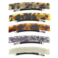 french style acetate leopard spring automatic barrette hair clips pins hair jewelry