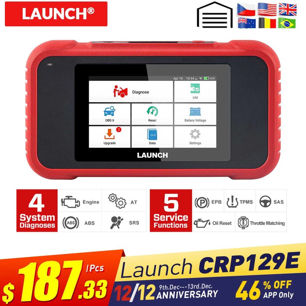 Запуск CRP129E OBD2 автомобильный диагностический инструмент двигатель ABS SRS на X431 CRP129 E код ридер с маслом SAS EPB TMPS сброс pk CRP129 NT650