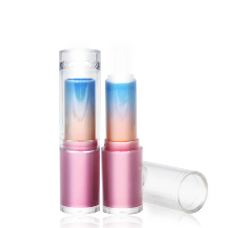 Wholesale DIY Gradient Pink Lipstick Tubes Plastic 12.1mm Round Lipstick Bottles Lip Blam Lipgloss Packaging Containers 50pcs
