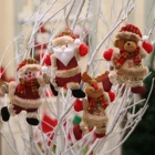 Подвеска в виде Санта-Клауса, оленя, медведя, снеговика для рождественской елки, плюшевые украшения для кукол, праздничные украшения для вечерние