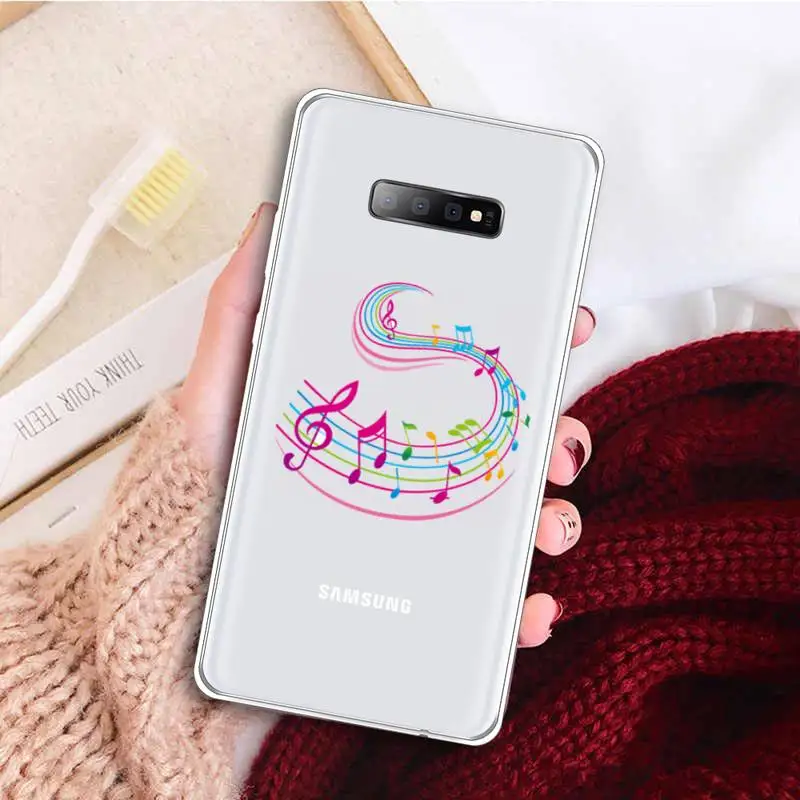 

Classical Music Musical Notes Violin Phone Case Clear Transparent for samsung A 21s 50 71 S 8 9 20 note 10 20 plus ultra