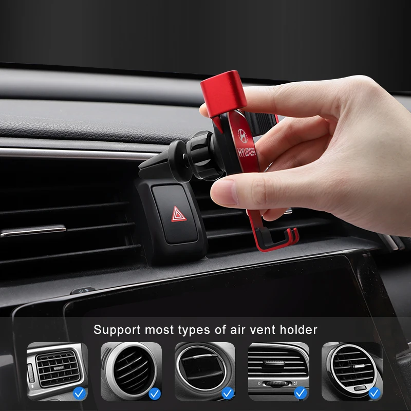 Car Mobile Phone Holder Matte Shockproof 360°Rotatable For Hyundai Accent Azera Elantra I10 I20 I30 IX20 IX25 Genesis Kona Getz |