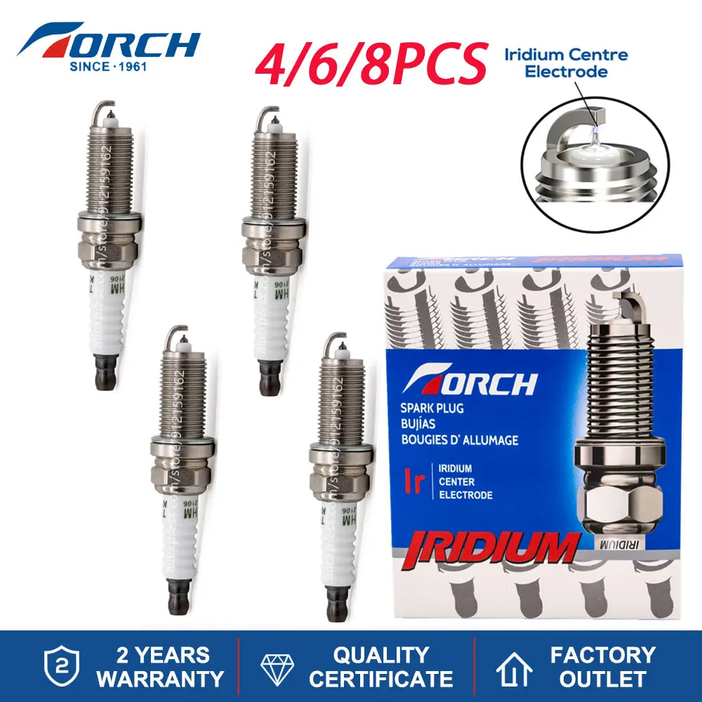 

China Factory Car Parts Engine Parts Iridium Spark Plug TORCH K6RTMI for Candle LFR6B for RC8PYCB DENSO VKH16 for FGR5NQE04