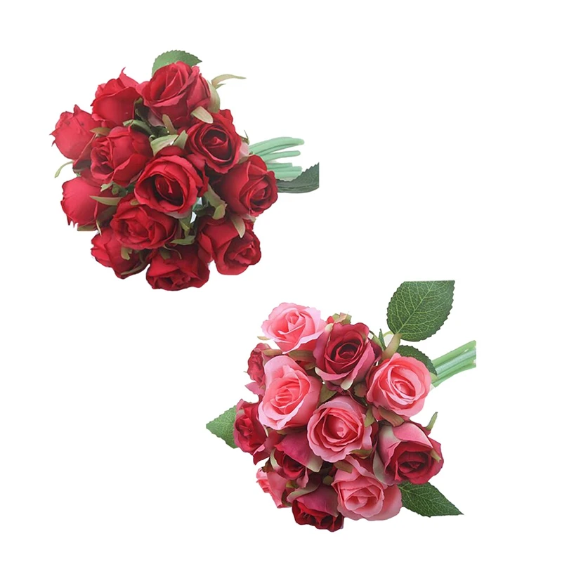 24 шт./лот искусственные розы свадебный букет тайская Королевская роза шелковые