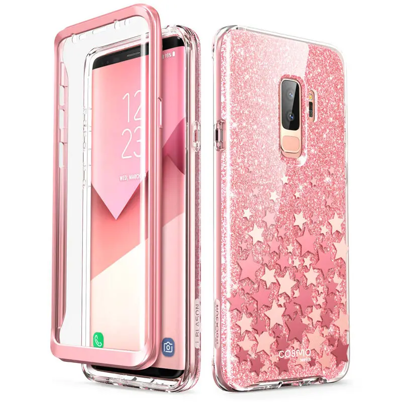 i blason for samsung galaxy s9 plus case cosmo full body glitter marble bumper protective cover with built in screen protector free global shipping