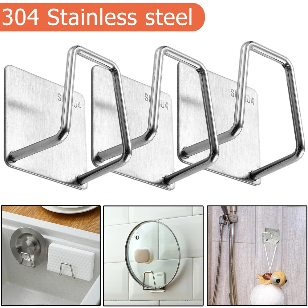 Кухонная самоклеящаяся подвесная стойка из нержавеющей стали для сушки Слива