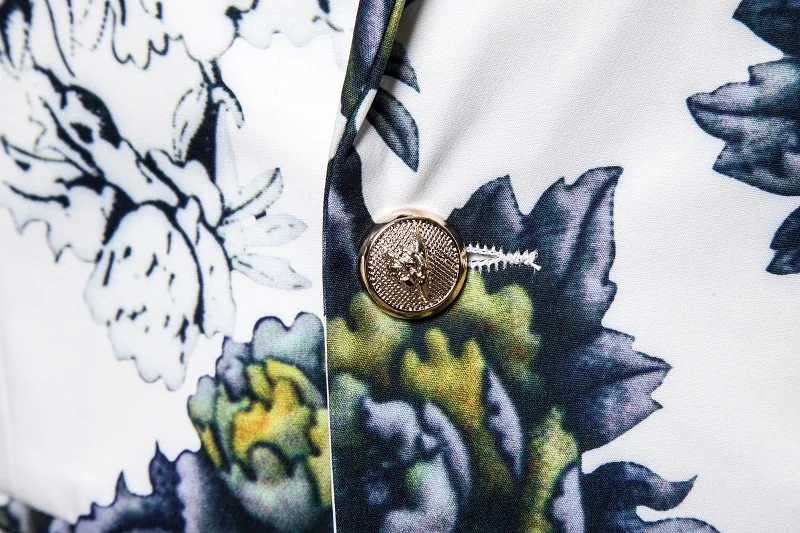 

Mens Fashion Print Suit Jacket 2021 Men Casual Blazer One Button Flower Suit Blazer Coat Jacket Slim Fit Men's Dress Jackets