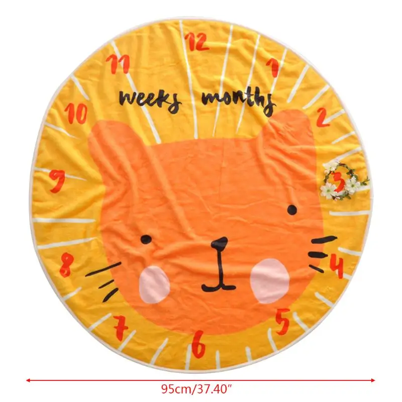 

Baby Blanket Photography Cute Cat Cartoon Soft Flannel Newborn Sleep Multi Functional Mat Monthly Round Kids Children Photo