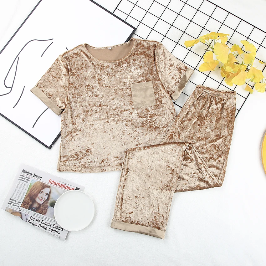 HiLoc зимняя Пижама Одежда для сна женщин с коротким рукавом новинка хит продаж