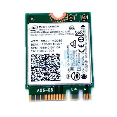 Двухдиапазонный беспроводной AC 7265NGW 7265AC 2X2 NGFF 867 Мбит/с + BT4.0 Wlan-карта SPS:756751-005 756749-001