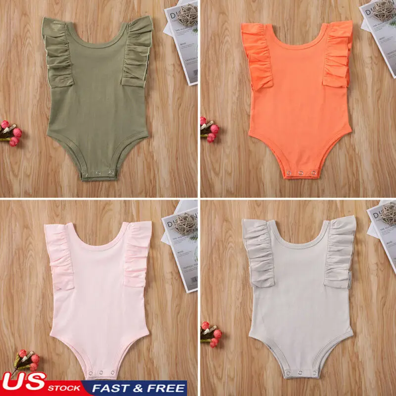 Однотонный хлопковый Детский комбинезон для новорожденных 0-18 месяцев | Мать и