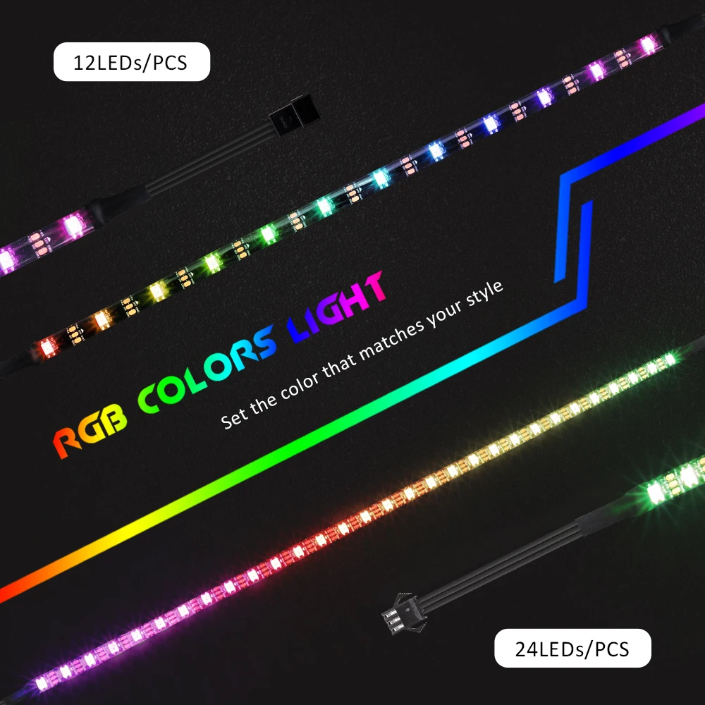 5 в Адресуемая цифровая WS2812b RGB Светодиодная лента светодиодный симфонический контроллер полный комплект для ПК чехол для компьютера, интерфейс питания SATA