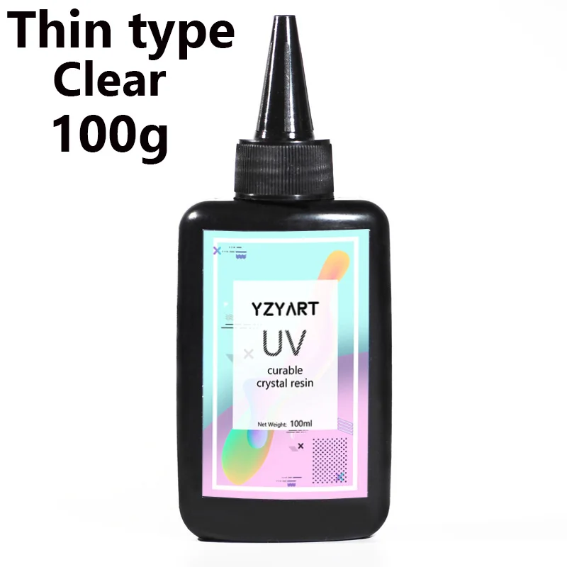 518G-100g YZY ART UV Смола твердое ультрафиолетовое отверждение Смола солнечное лечение Активированный солнечный свет Kawaii Ремесла прозрачный тонкий/толстый тип - Цвет: 518G-100g