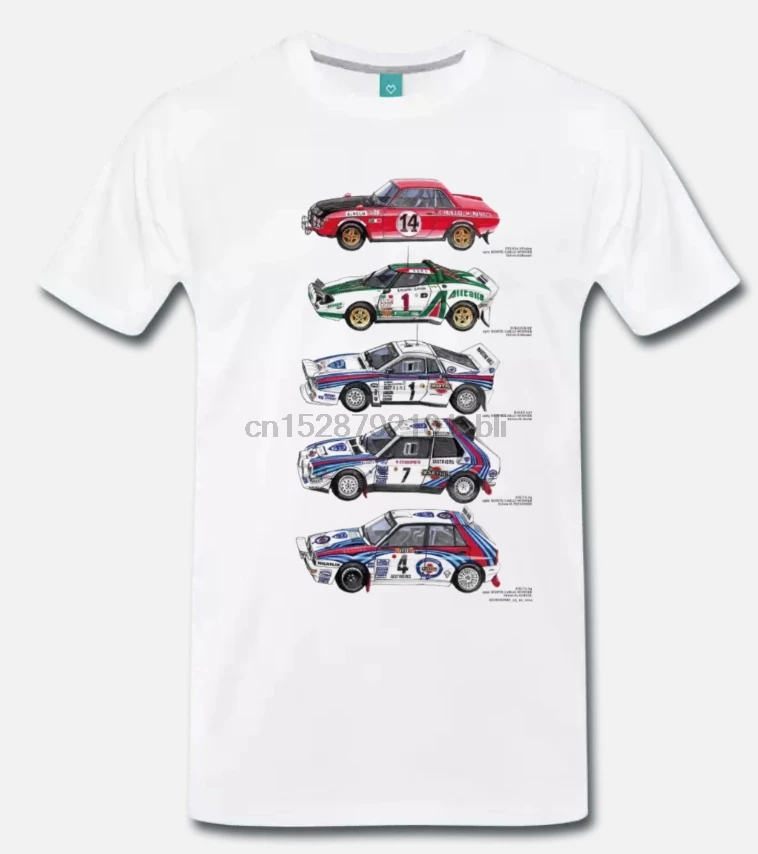 Футболка AUTO DEPOCA LANCIA DELTA HF INTEGRALE RALLY-STRATOS 2 S-M-L-XL-2XL-3XL | Мужская одежда