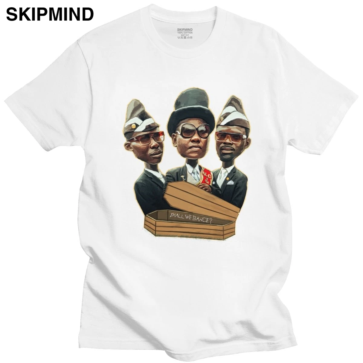 Футболка мужская Humor чистый хлопок круглый вырез короткий рукав для танцев гроба