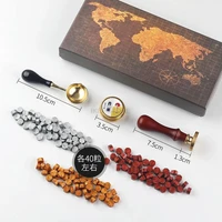 2022 diy custom stamps wax seal map box kit detachable spoon set sealing beads envelope wedding packaging gifts postcard