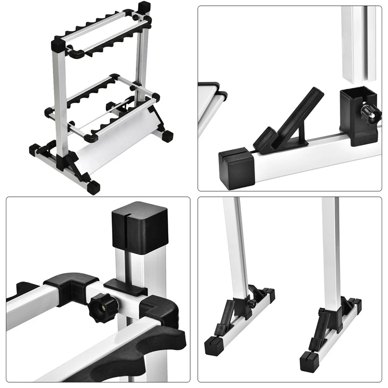 

Aluminum Alloy Fishing Rod Rack Fishing Rod Storage Rack Holder Stand Up To 12 Rods for All Types of Fishing Rods and Combos