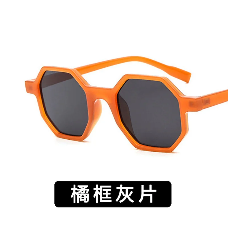 

Retro Classic Jelly color polygon Sunglasses Men Brand Designer Sun Glasses Women Vintage Metal Frame Black lens Eyewear UV400