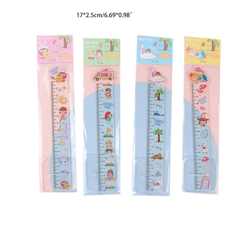 

Plastic Carton Ruler Straight Ruler Math Rulers Measuring Acrylic Tool School Student Present 4 Pieces 15cm