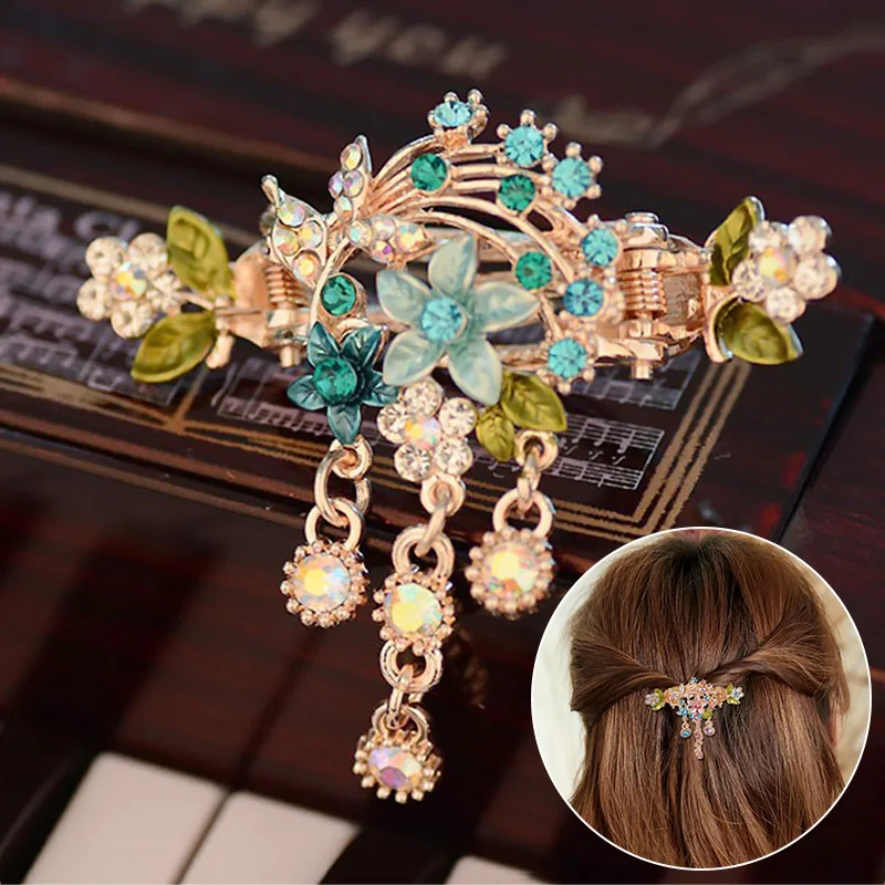 

Vintage Hair Accessories Hairpin For Women Fashion Painted Flowers Grabbing Clip Side Clip Pan Hair Headdress Jewelry Gift 2022