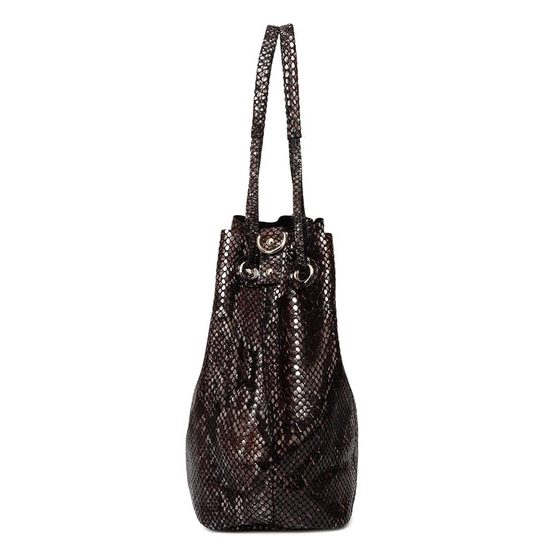 Сумка-тоут из натуральной кожи под змеиную кожу с узором | Багаж и сумки