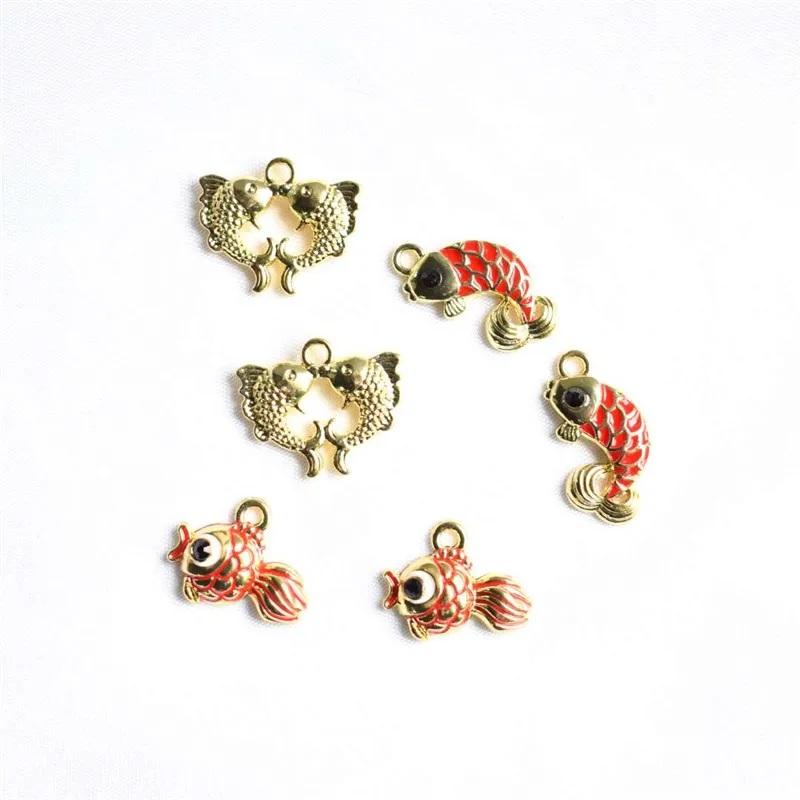 Золотая рыбка эмаль подвески капли масла кулон сделай сам браслет женские